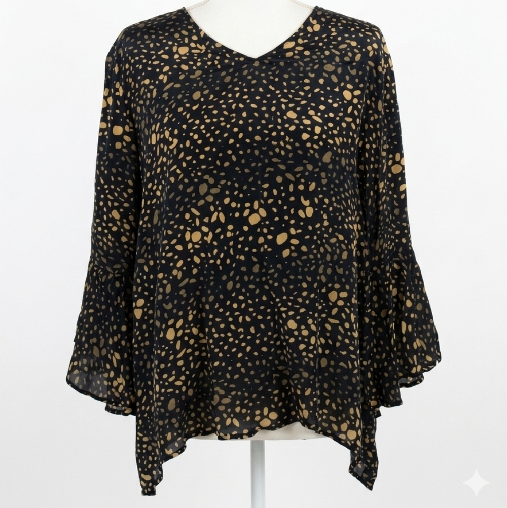 Laroque Original Silk Blend Ruffle Sleeve‎ Blouse - One Size